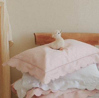 Scalloped Starlight Toddler Pillow - Rose