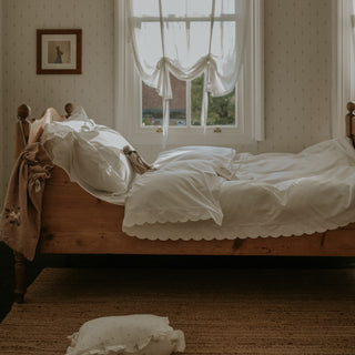 Scalloped Starlight Twin Set in White