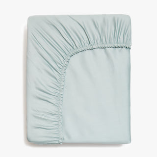 Folded Solid Twin Fitted Sheet in the color Aqua