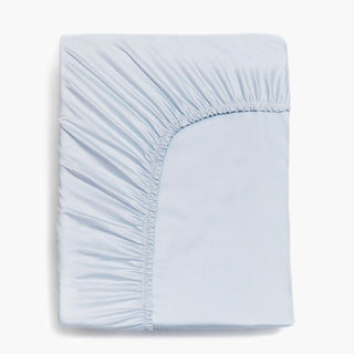 Folded Solid Twin Fitted Sheet in the color Blue