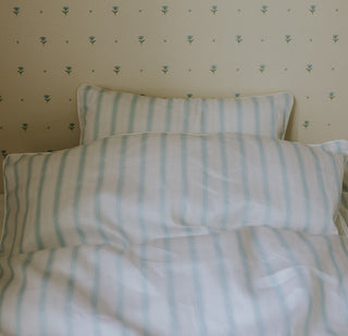 Blue and White Striped Duvet with Pillow