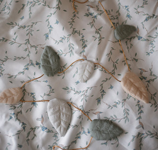 fabric garland on a vine print 