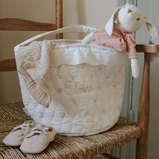 nursery basket with embroidery