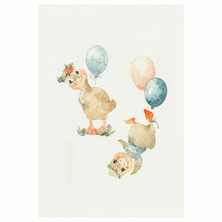 Gooselings playing with balloons artwork