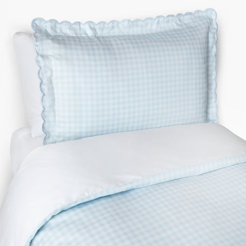 Picnic GIngham Twin Duvet in Blue with Pillowcase