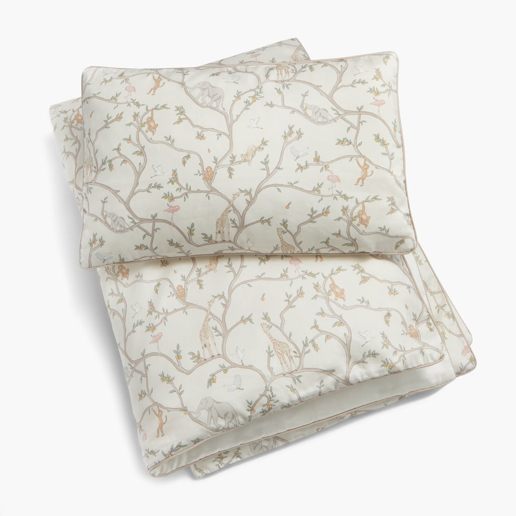 Personalize Me: Animal Parade Toddler Duvet and Pillowcase in Ivory