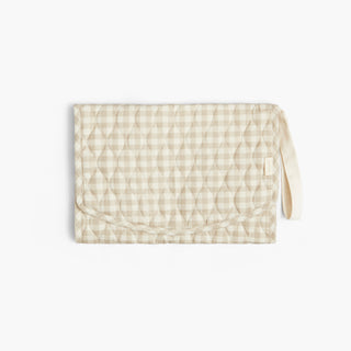 Portable Changing Pad in Beige Gingham 
