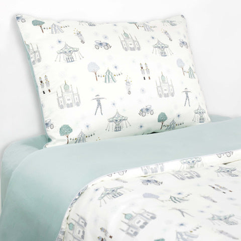 Adventure in Wonderland Twin Bed in Aqua with Pillow