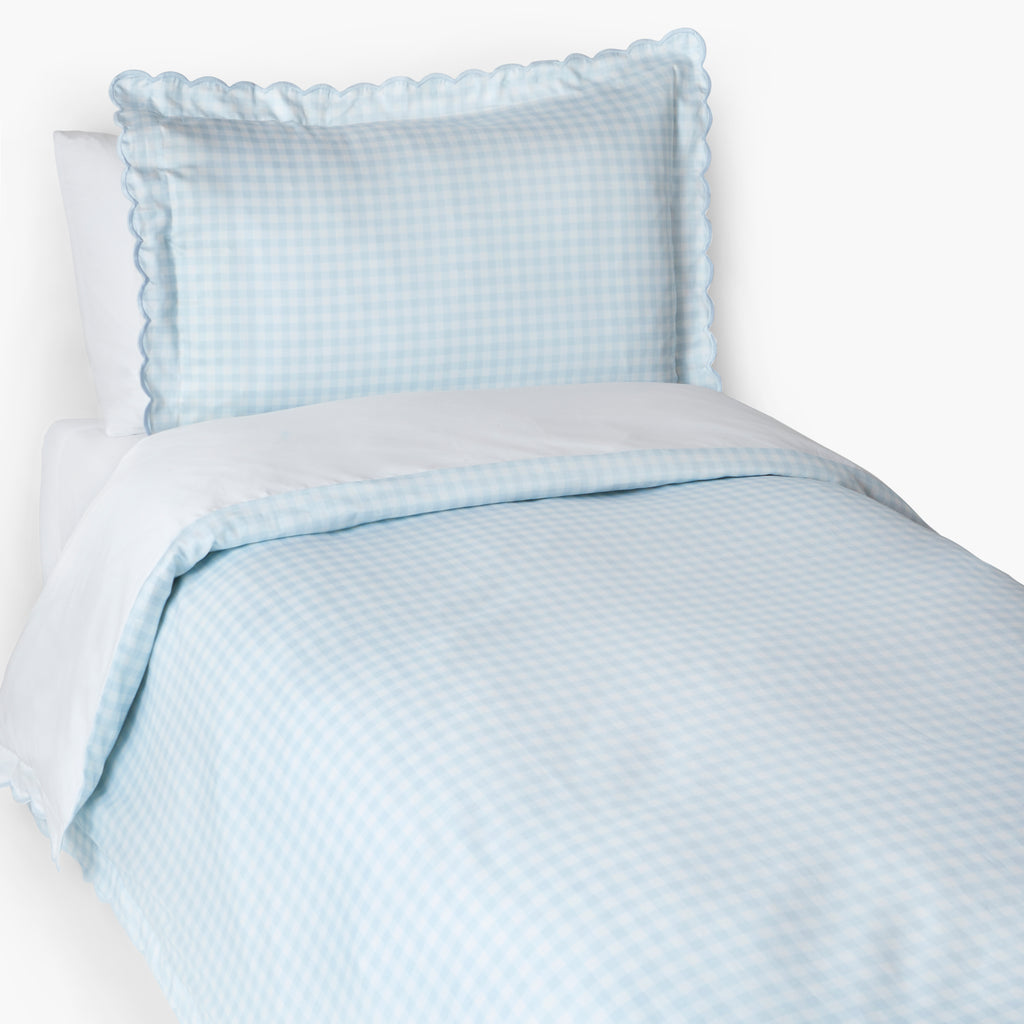 Picnic GIngham Twin Duvet in Blue with Pillowcase
