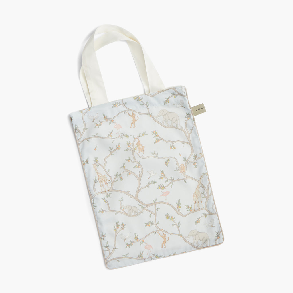 Animal Parade Print in Blue Tote Bag