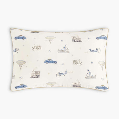 Transport Treasures Toddler Pillow in Blue