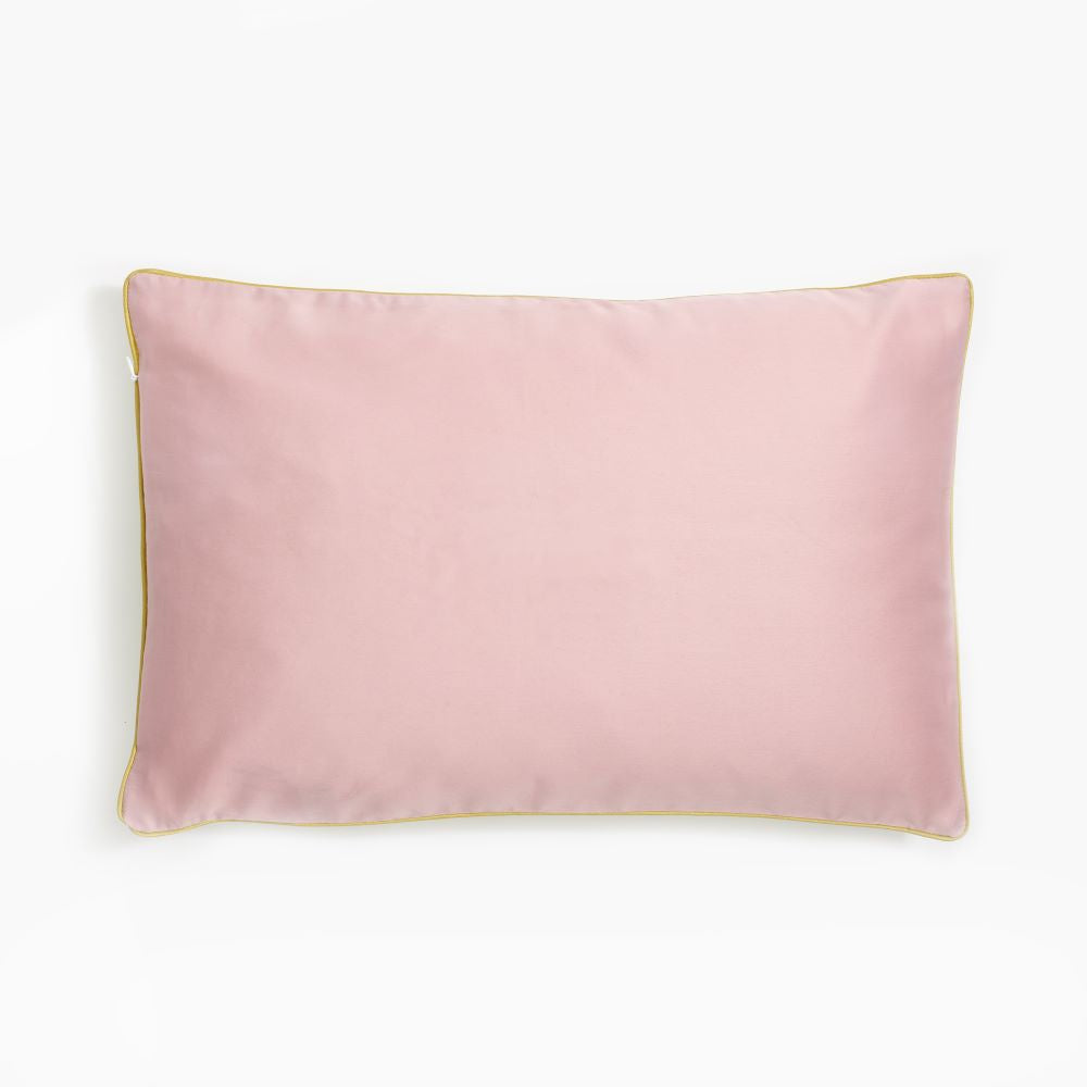Personalize Me: Adventures in Wonderland Toddler Pillow backside in solid Rose.