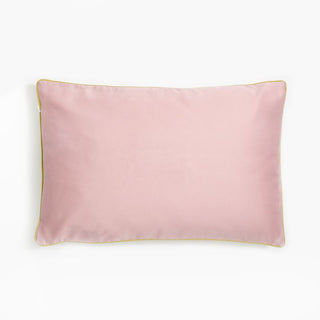 Adventures in Wonderland Toddler Pillow backside in solid Rose.