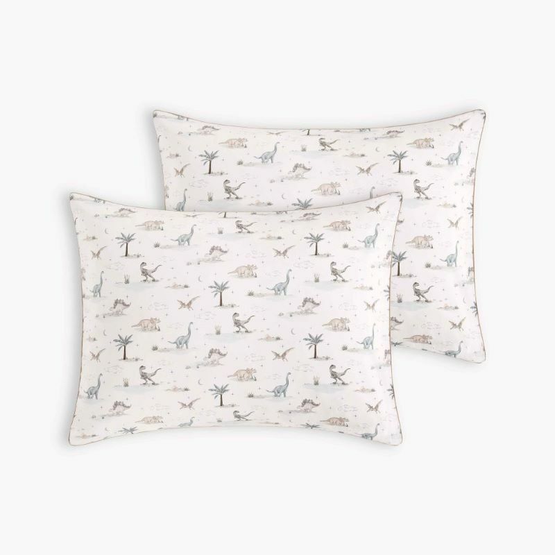 Personalize Me: Dino Dreams Standard Pillowcase in Sage