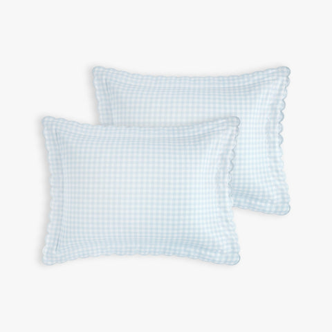 Picnic Gingham Standard Pillowcase Set in Blue
