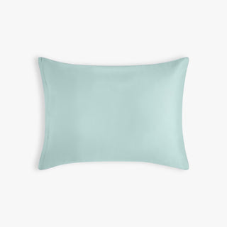 Adventures in Wonderland Standard Pillowcase Set in Aqua showing backside of solid Aqua
