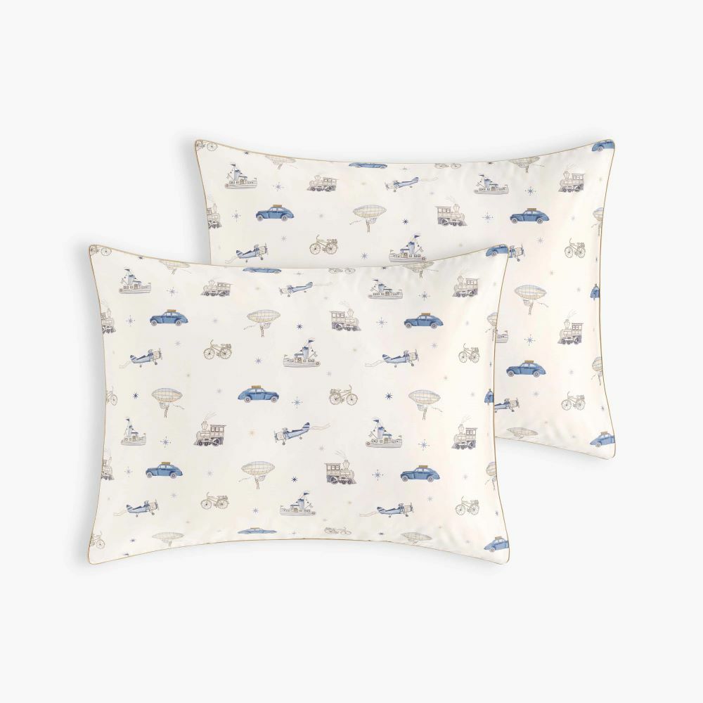 Personalize Me: Transport Treasures Standard Pillowcase in Blue