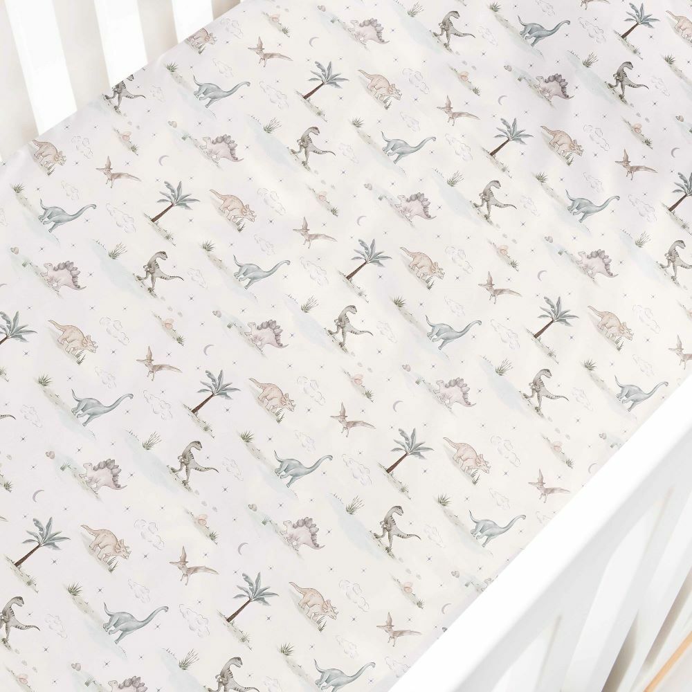 Dino Dreams Crib Sheet in Sage