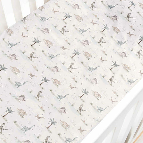 Dino Dreams Crib Sheet in Sage