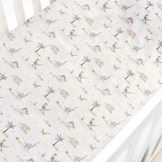 Dino Dreams Crib Sheet in Sage