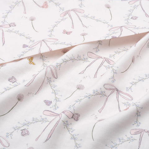 Bows & Butterfly Kisses Swaddle Blanket in Pink.