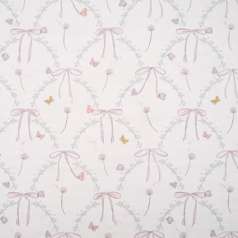 Bows & Butterfly Kisses Swaddle Blanket in Pink.