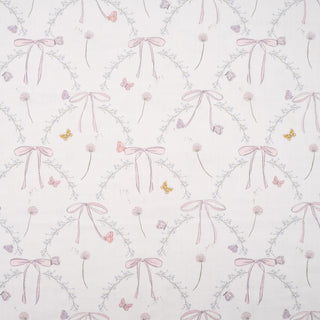 Bows & Butterfly Kisses Swaddle Blanket in Pink.
