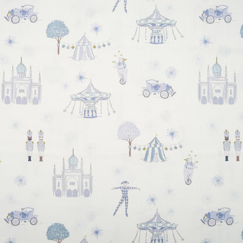 Adventures in Wonderland Swaddle Blanket in Aqua.