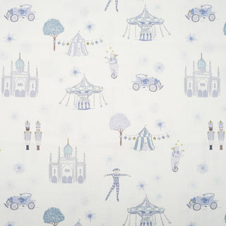Adventures in Wonderland Swaddle Blanket in Aqua.