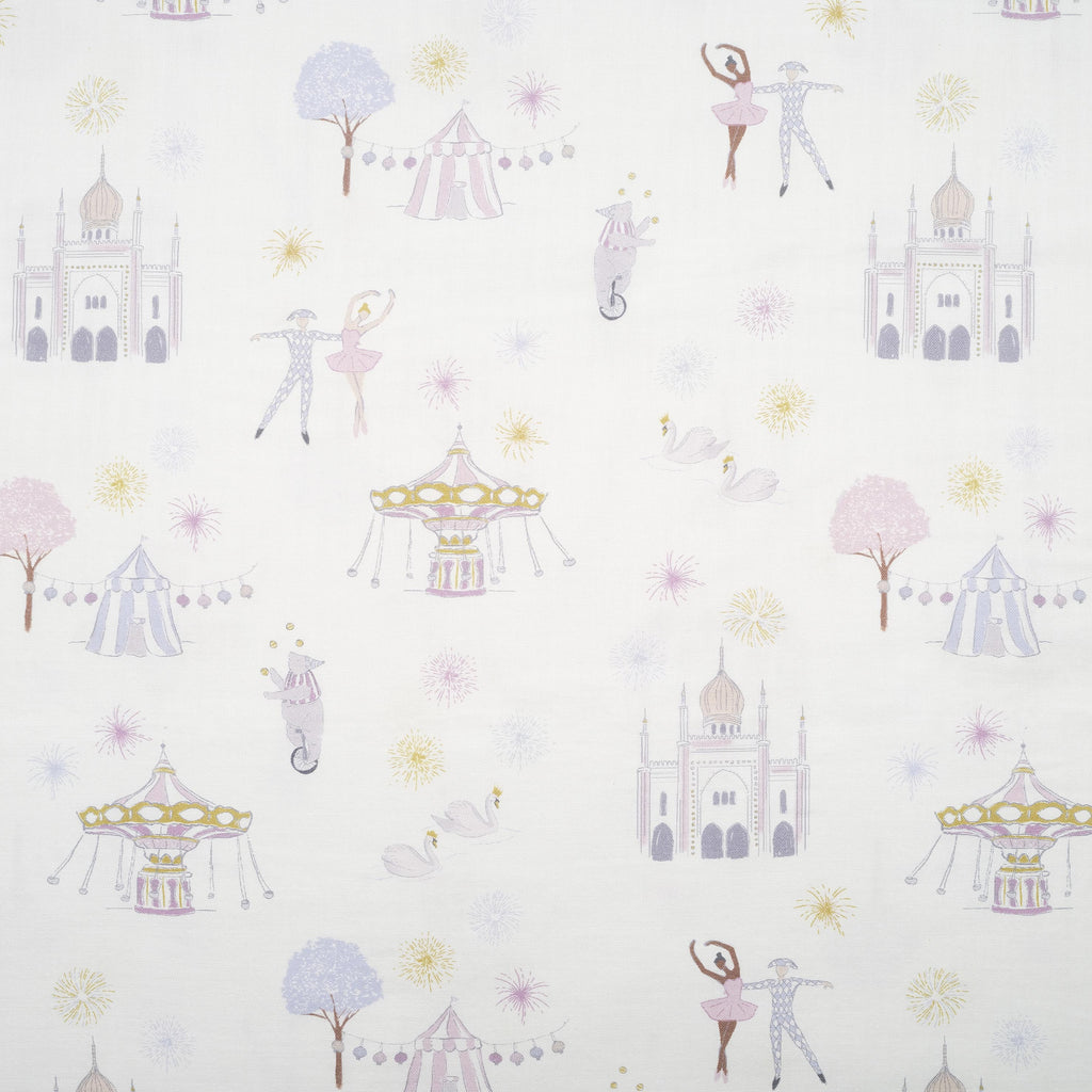 Adventures in Wonderland Swaddle Blanket in Rose.