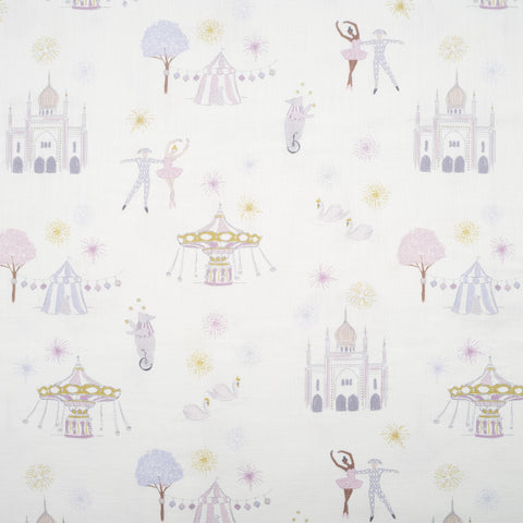 Adventures in Wonderland Swaddle Blanket in Rose.