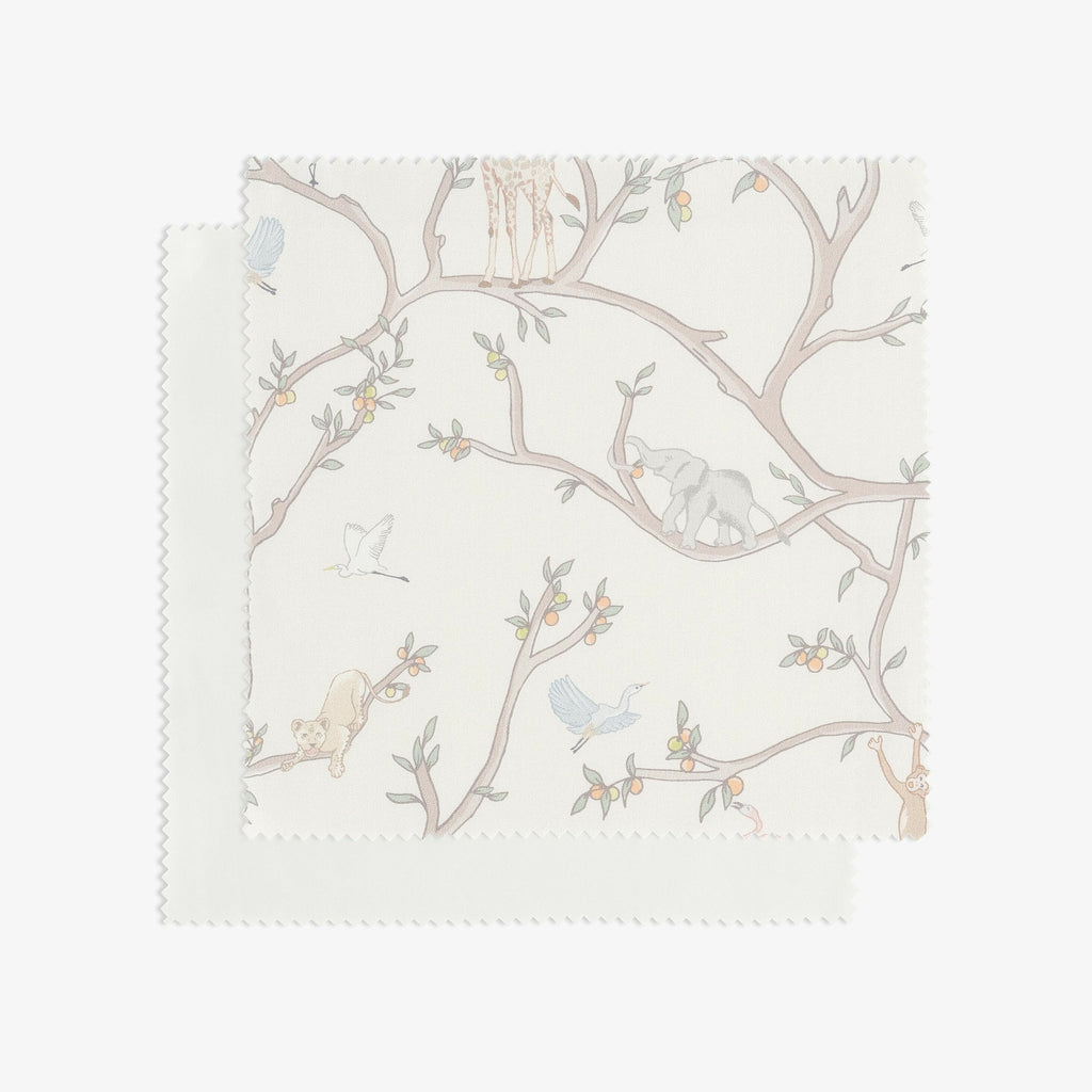 Animal Parade Print swatch in Ivory