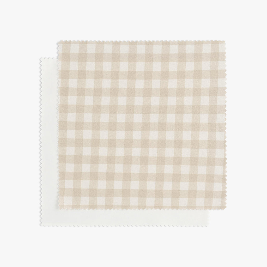 Printed Swatch of the Picnic Gingham Print in Beige Color