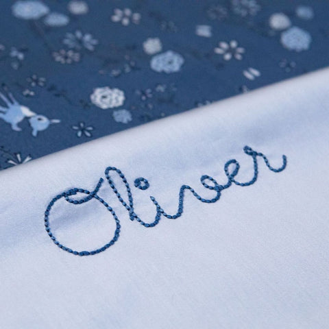 Custom blue monogrammed name Oliver