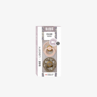 BIBS pacifier packaging with two pacifiers on a white background
