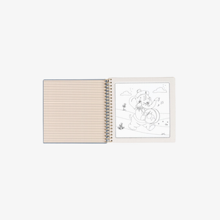 Notebook with a cartoon character on the cover on a white background