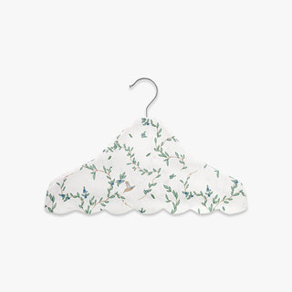 Floral-patterned hanger on a white background
