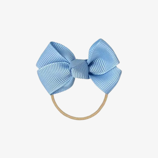 Light blue hair bow on a white background