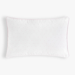White Toddler pillow with pink polka dot pattern