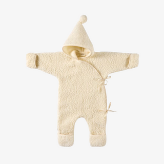 snugglesuit for baby in merino white