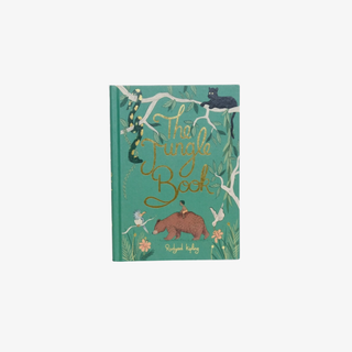 Book cover of 'The Jungle Book' with illustrations on a green background