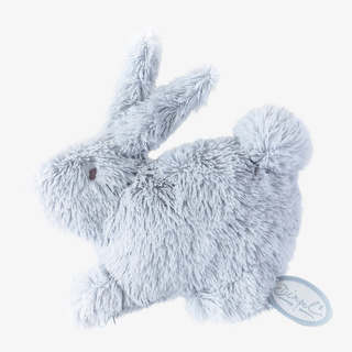 Plush rabbit toy with a visible brand logo on a white background
