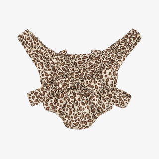 Leopard print baby doll carrier on a white background