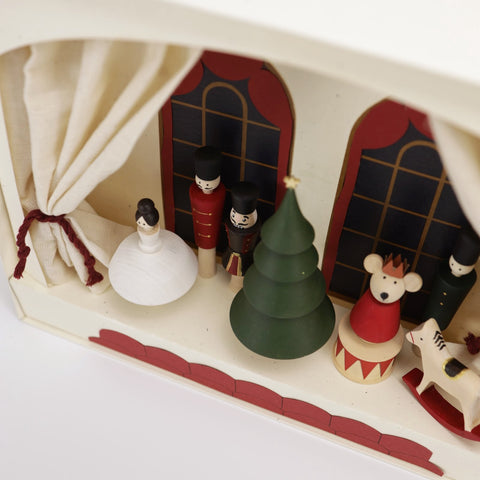 Nutcracker Play Theater wooden box with wooden figurines