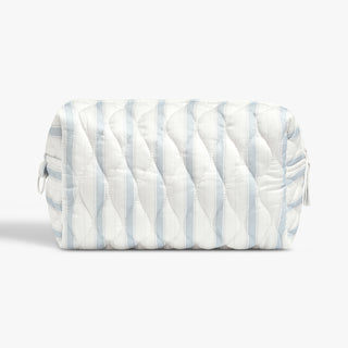 Backside of Toiletry Bag in Seaside Stripes. 