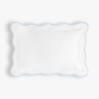 Backside of Toddler Pillow in Soft Wave Trim - Blue