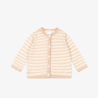 Striped cardigan on a light white background