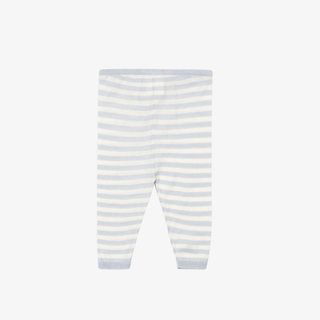 Striped baby knit pants on a white background