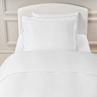 Soft wave twin bedding in blue trim