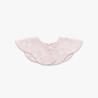 Birds Song Winglet Bib in Pink- backside with snap closure